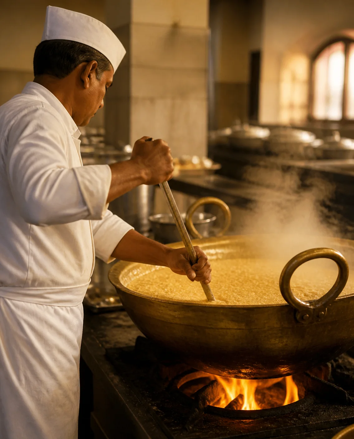 Our halwais cooking at the kadhai
